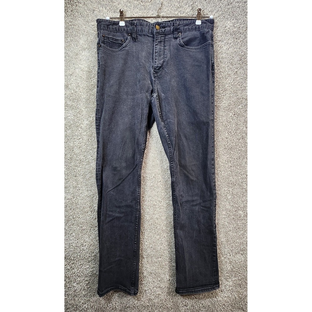 Five Four Jeans Men's 34 (Fits 35x32) Black Denim Relaxed‎ Fit Comfort Mid Rise